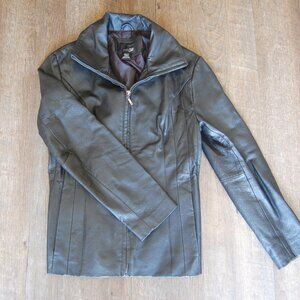 East 5th Genuine Leather Black Zip-Up Jacket Women’s Small